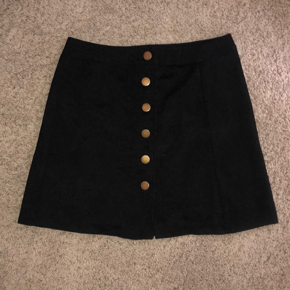 Black Button Mini Skirt - Picture 1 of 5